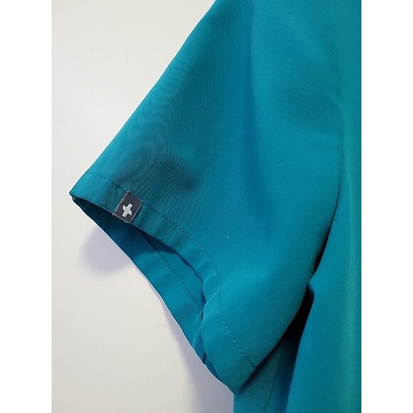 Figs Scrubs Technical Collection Shirt Top Small Teal Medical Pockets Hospital - Picture 3 of 5